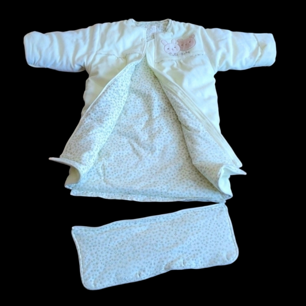 Baby Yellow Unisex Sleep Warm Sack Puffy Padded Sleeping Bag Blanket Embroidery